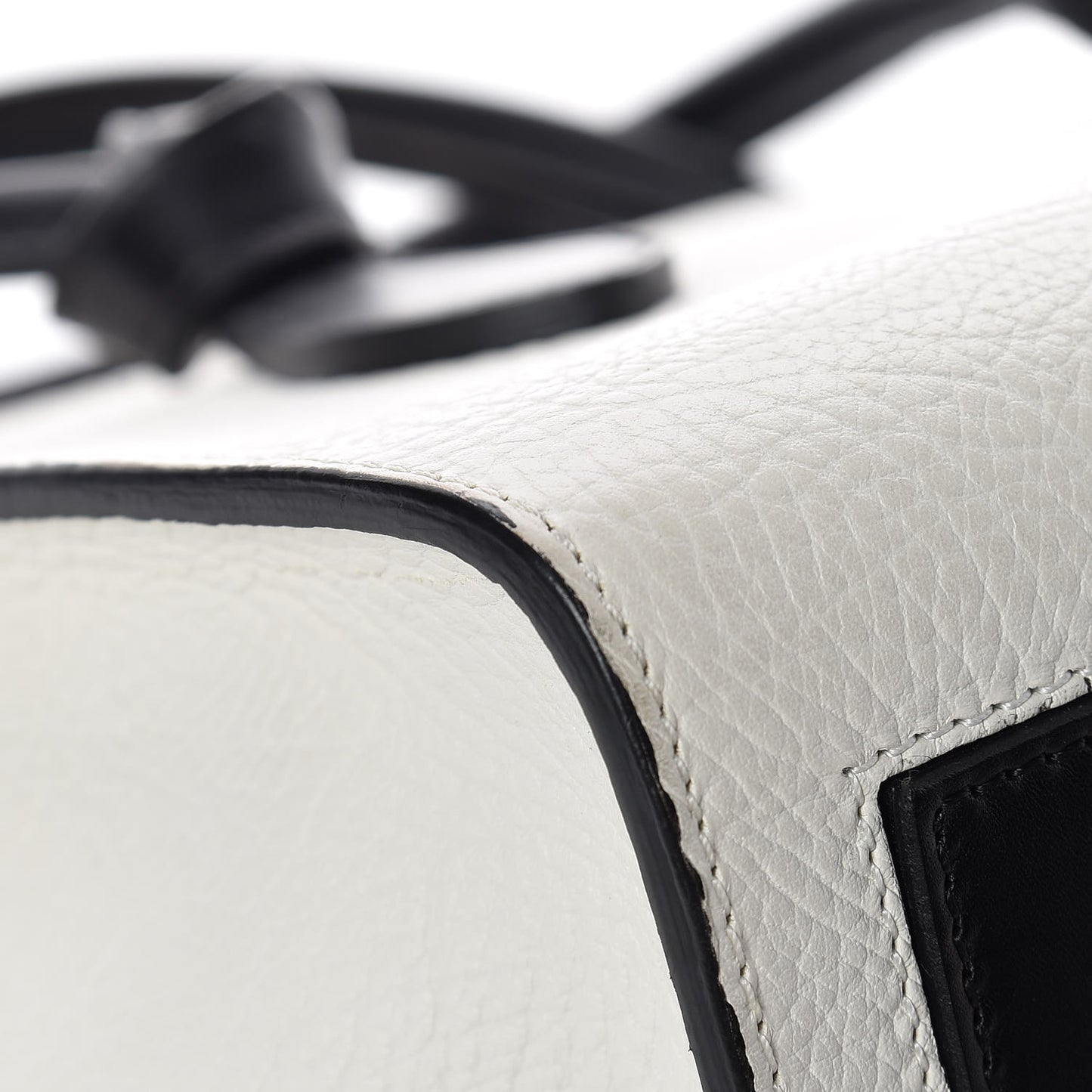 Elephant Calfskin Mini Bi-Color Tie Knot Tote White Black