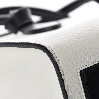 Celine Elephant Calfskin Mini Bi-Color Tie Knot Tote White Black 20 of 21