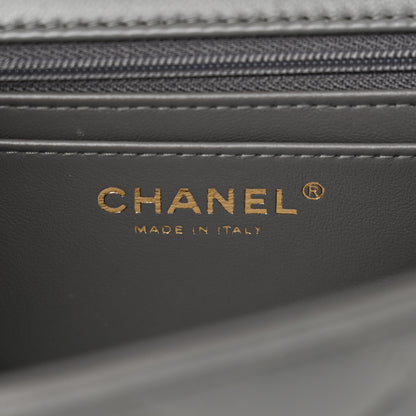 Chanel Lambskin Quilted Mini Top Handle Rectangular Flap Grey 6 of 11