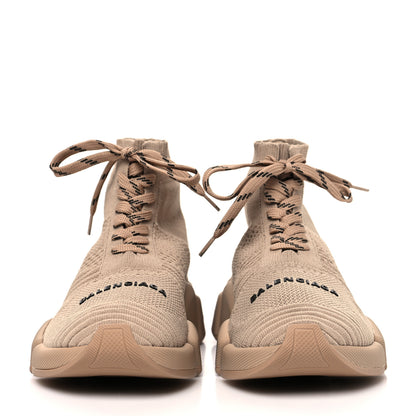 Balenciaga Technical 3D Recycled Knit Womens Speed 2.0 Lace Up Sneakers 36 Monocolor Beige 2 of 7