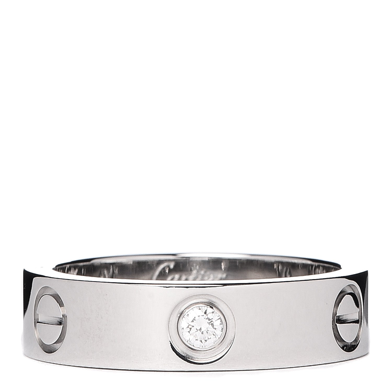 Cartier 18K White Gold 3 Diamond 5.5mm LOVE Ring 57 8 1 of 5