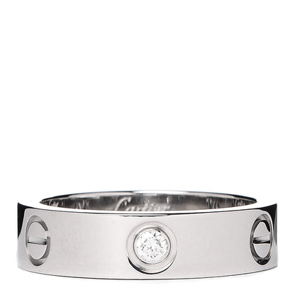 Cartier 18K White Gold 3 Diamond 5.5mm LOVE Ring 57 8 1 of 5