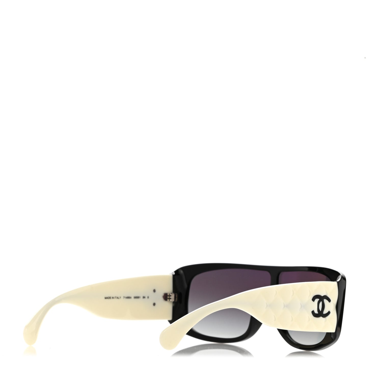 Acetate Shield Sunglasses 71466 White Black