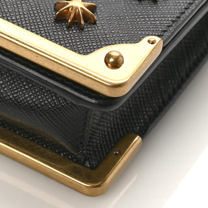Prada Saffiano Astrology Mini Cahier Bag Black 8 of 8
