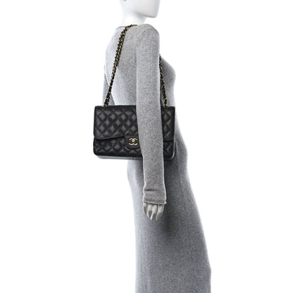 Chanel Caviar Quilted Jumbo Double Flap Black 3 of 10