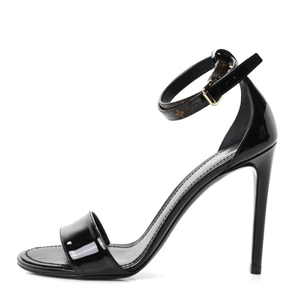 Louis Vuitton Patent Monogram Call Back Sandals 37 Black 1 of 10