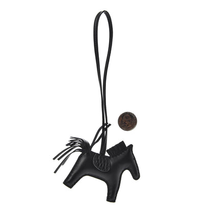 Hermes Milo Lambskin Matte Alligator Touch Grigri Rodeo Horse Bag Charm PM So Black 2 of 3