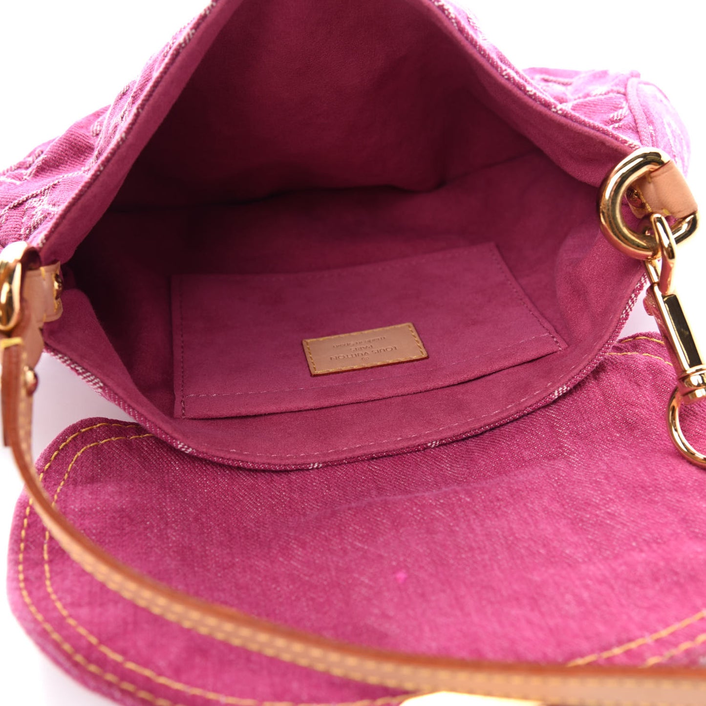 Monogram Denim Mini Pleaty Fuchsia
