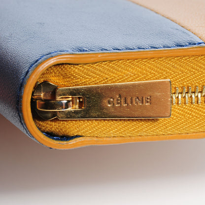 Celine Lambskin Large Zip Around Multifunction Wallet Amber Ocean Blue 9 of 9