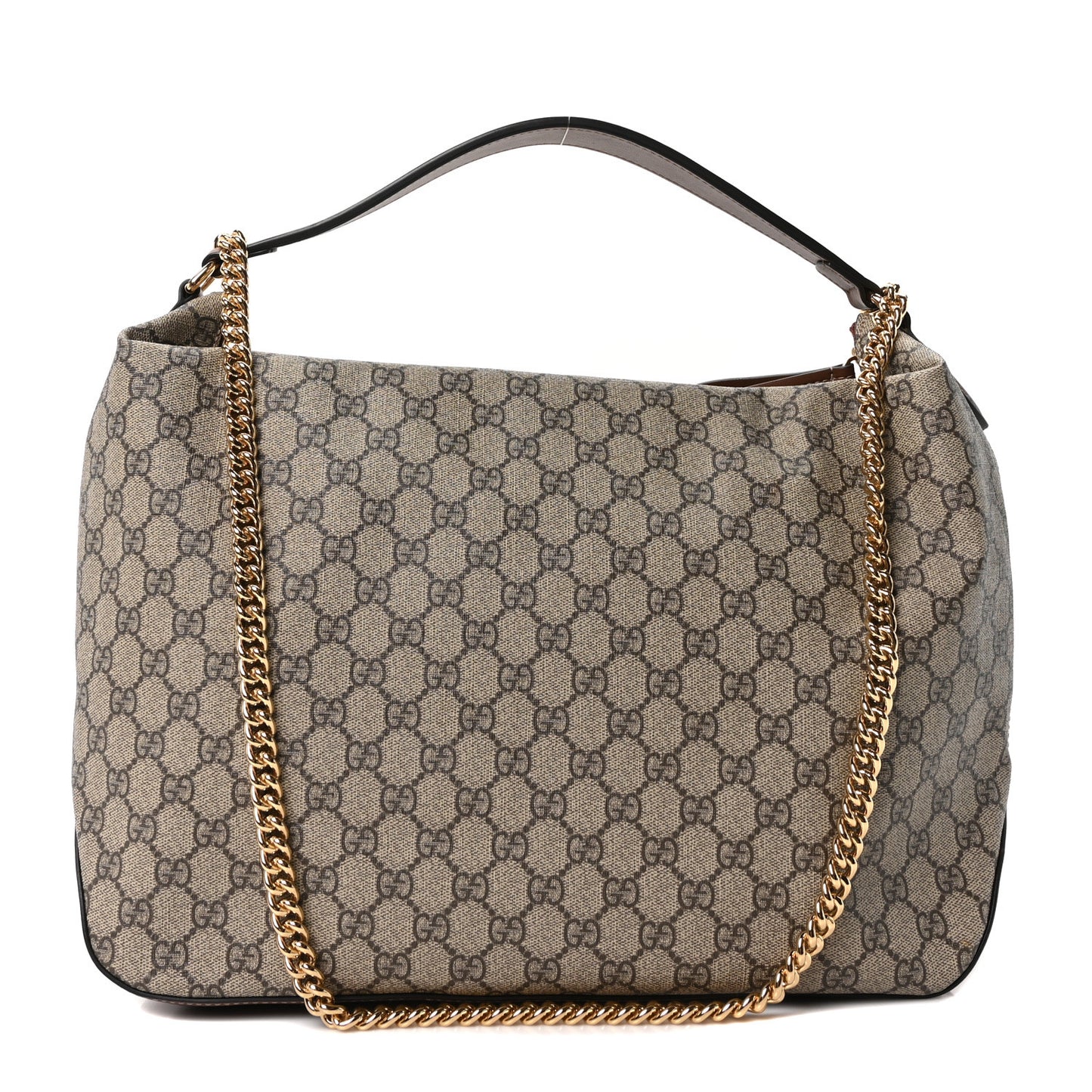 GG Supreme Monogram Large Linea A Hobo Light Brown