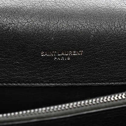 Saint Laurent Sheepskin Matelasse Chevron Monogram Monochrome Large College Bag Black 6 of 11