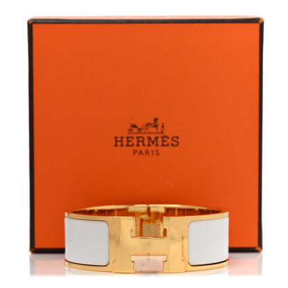 Hermes Enamel Wide Clic Clac H Bracelet PM White 5 of 5