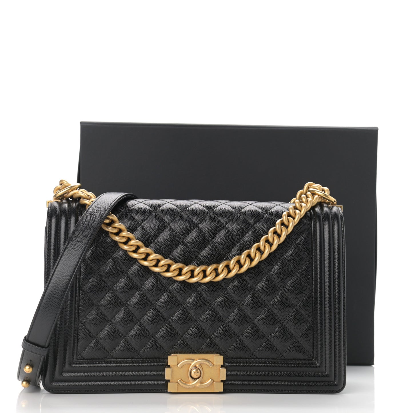 Caviar Quilted New Medium Boy Flap Black