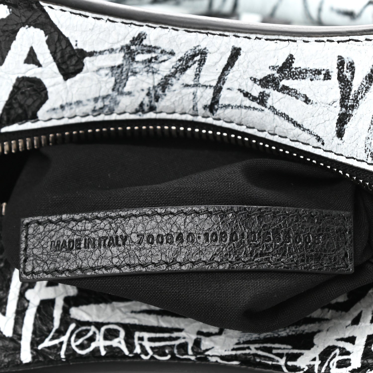 Balenciaga Agneau Arena Graffiti Neo Cagole Handbag XS Black White 7 of 8