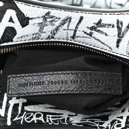 Balenciaga Agneau Arena Graffiti Neo Cagole Handbag XS Black White 7 of 8