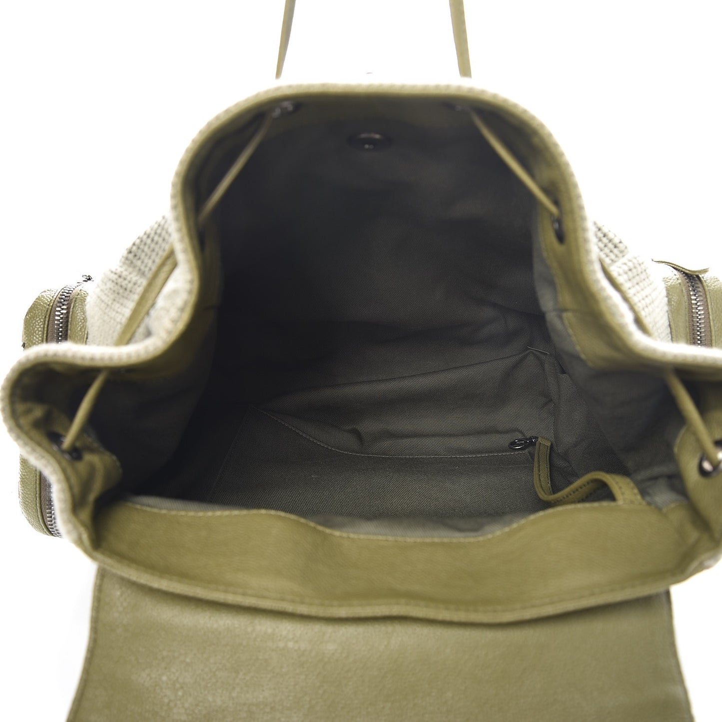 Tweed Canvas Cuba Pocket Backpack Khaki