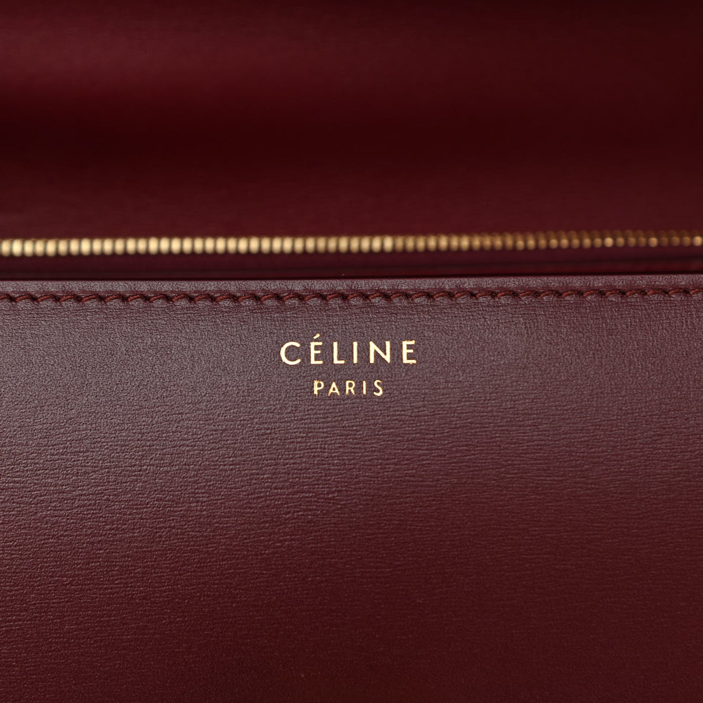 Box Calfskin Medium Classic Box Flap Bag Burgundy