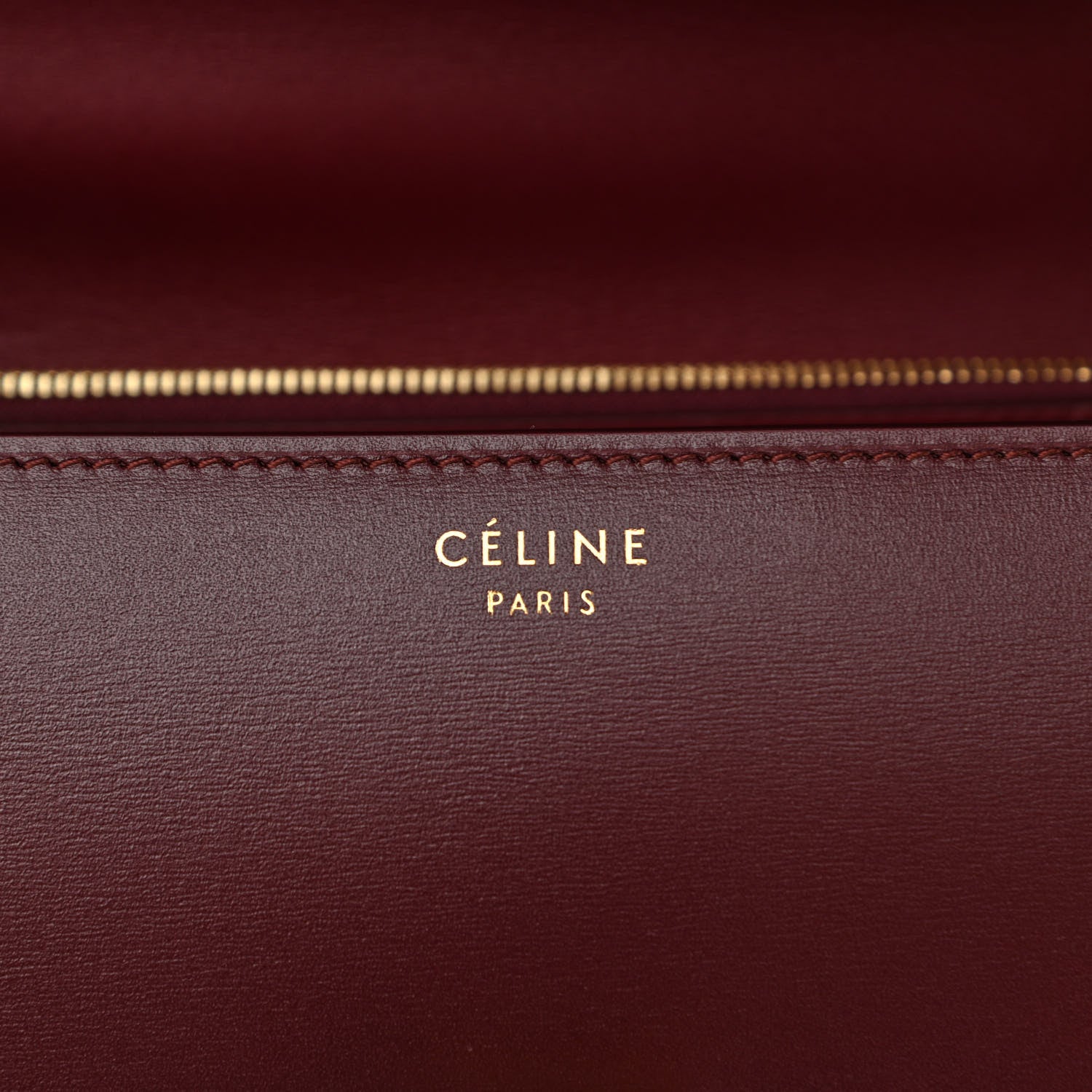 Celine Box Calfskin Medium Classic Box Flap Bag Burgundy 6 of 16