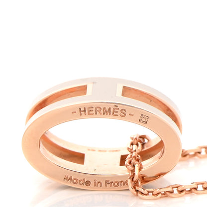 Hermes Lacquered Gold Pop H Pendant Necklace Marron Glace 5 of 6
