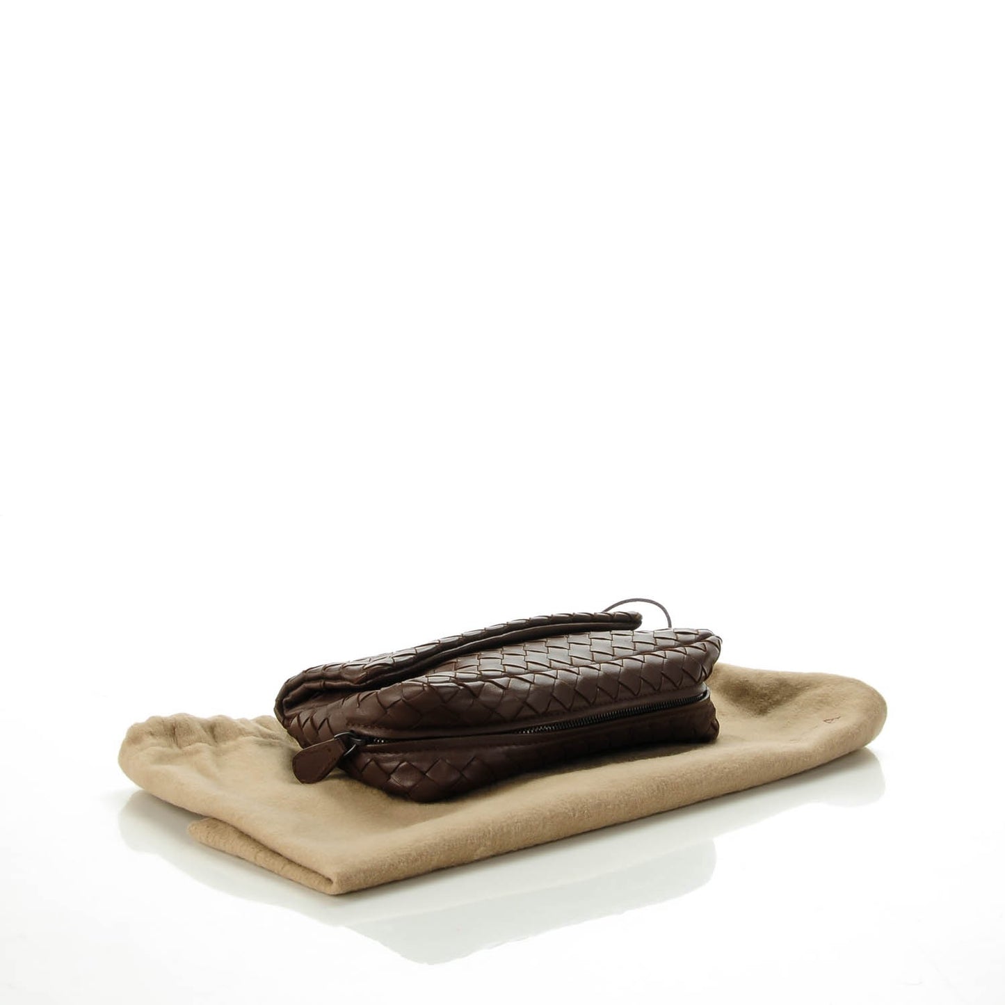 Nappa Intrecciato Small Chain Crossbody Ebano