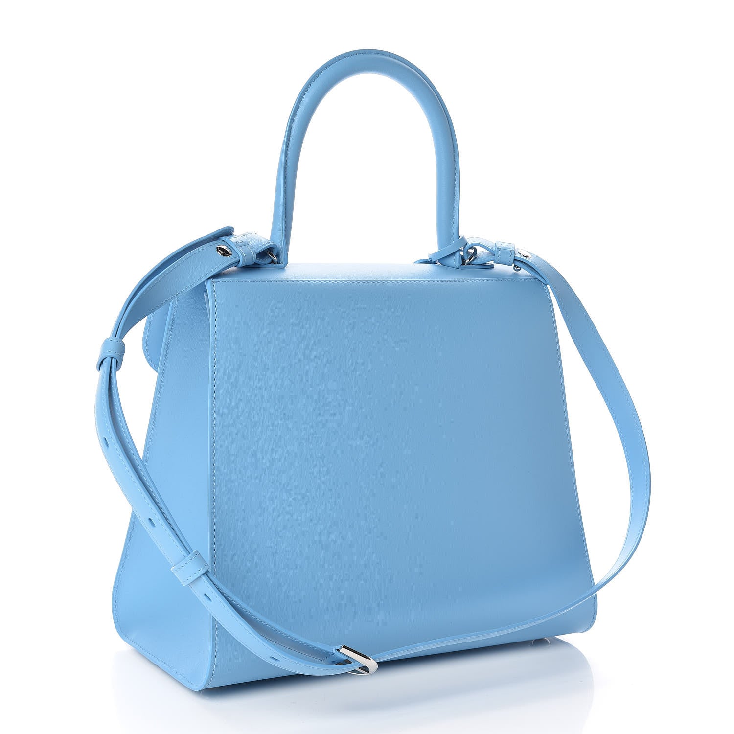 Delvaux Box Calfskin MM L'Humour Brillant Satchel Ciel 3 of 9
