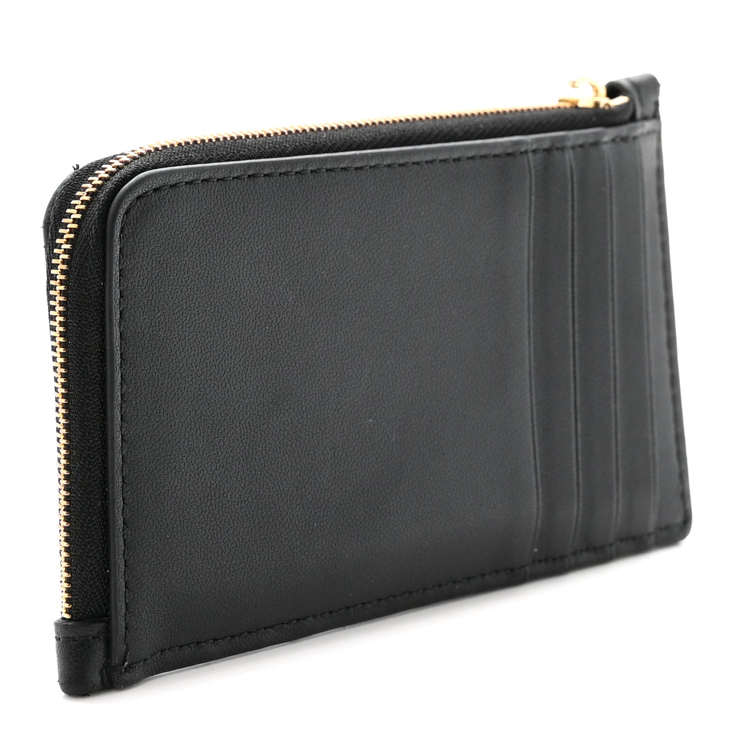 Supple Calfskin Cannage Lady Dior Cosmos Zipped Card Holder Black