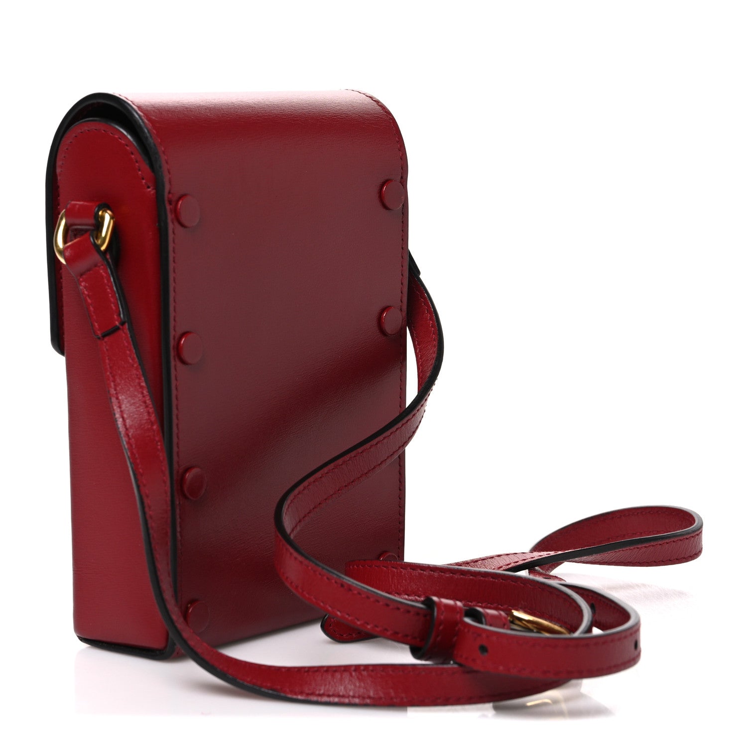 Gucci Boarded Plutone Calfskin Mini Horsebit 1955 Crossbody Bag New Cherry Red 2 of 9