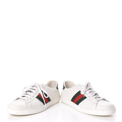Gucci Calfskin Crocodile Web Mens Ace Sneakers 9 White Green 6 of 14