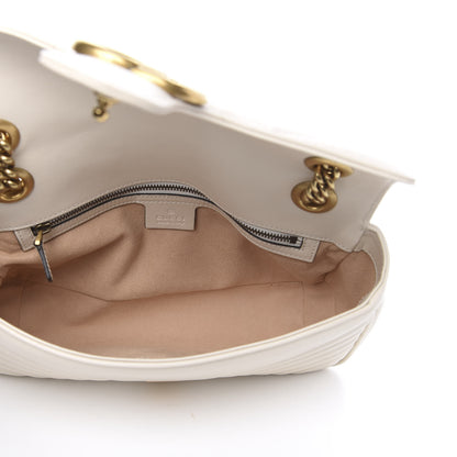 Gucci Calfskin Matelasse Small GG Marmont Shoulder Bag White 5 of 12