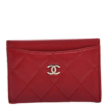 Chanel Lambskin Quilted Card Holder Red 1 of 9