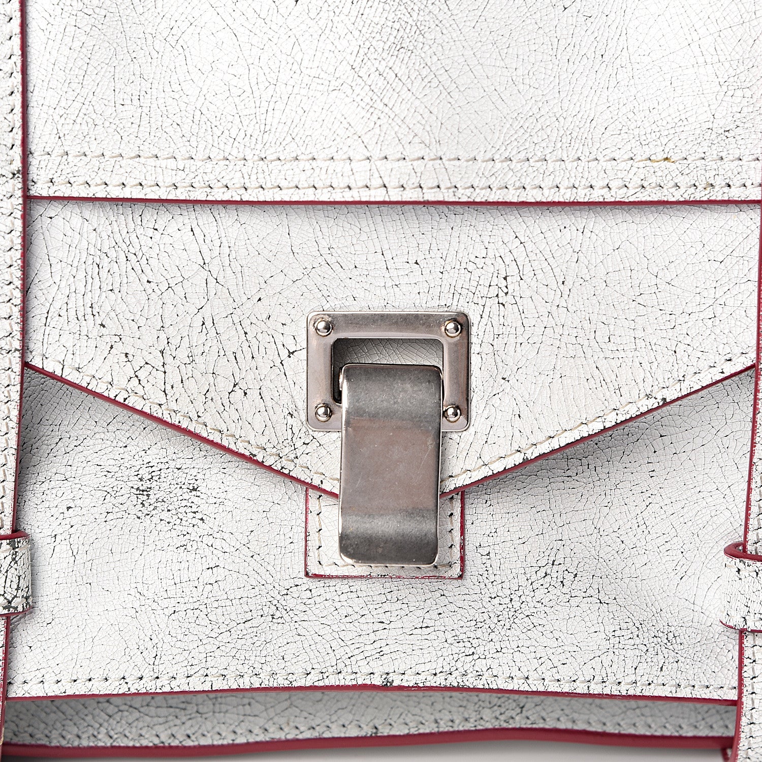 Proenza Schouler Crackle Calfskin PS1 Medium Satchel White 11 of 11