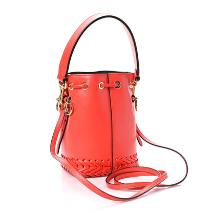 Fendi Vitello King Ceylon Logo Embossed Woven Mini Mon Tresor Bucket Bag Tulipano 2 of 8