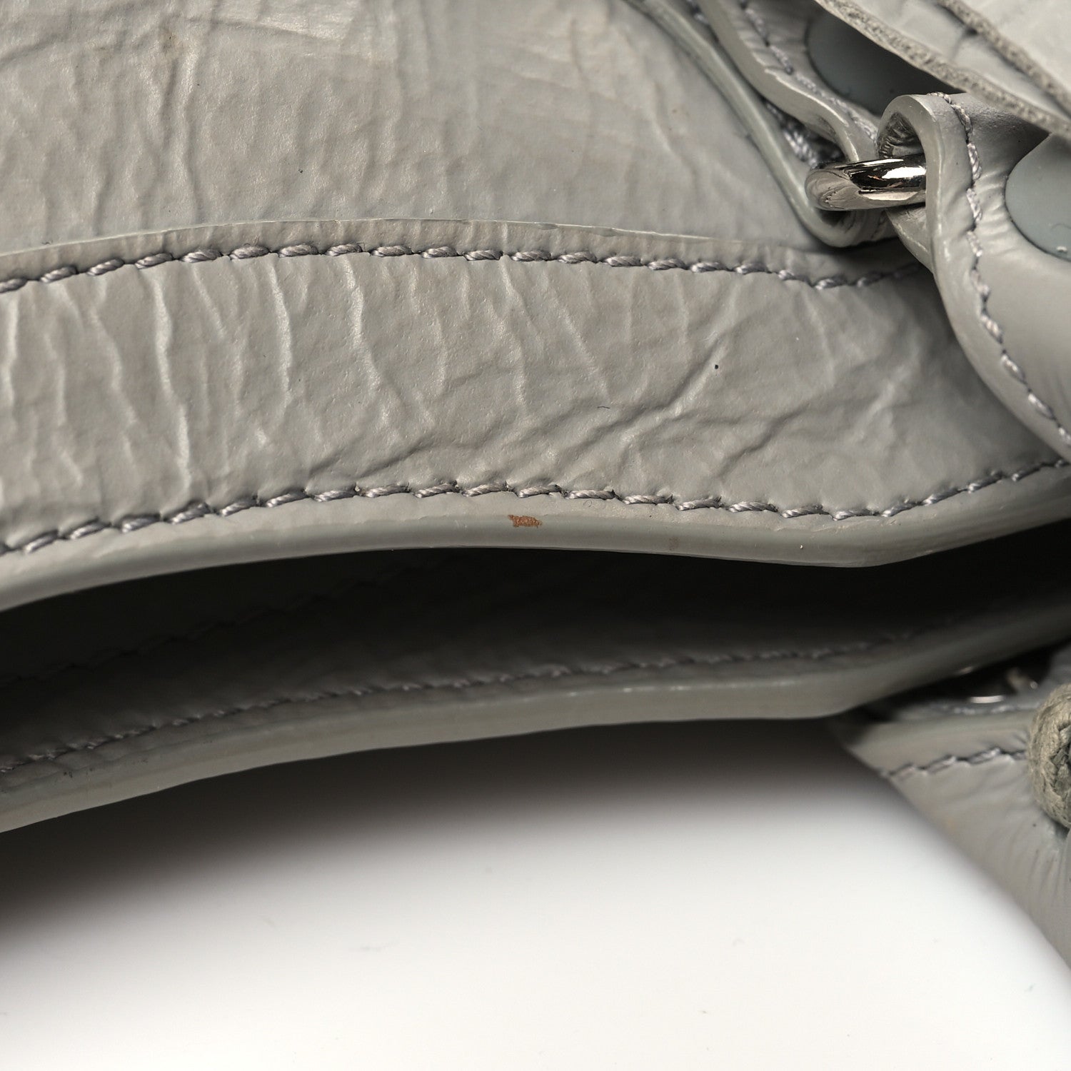 Balenciaga Matte Goatskin Rubber Covered Classic Hardware Mini City Gris Glace 12 of 14