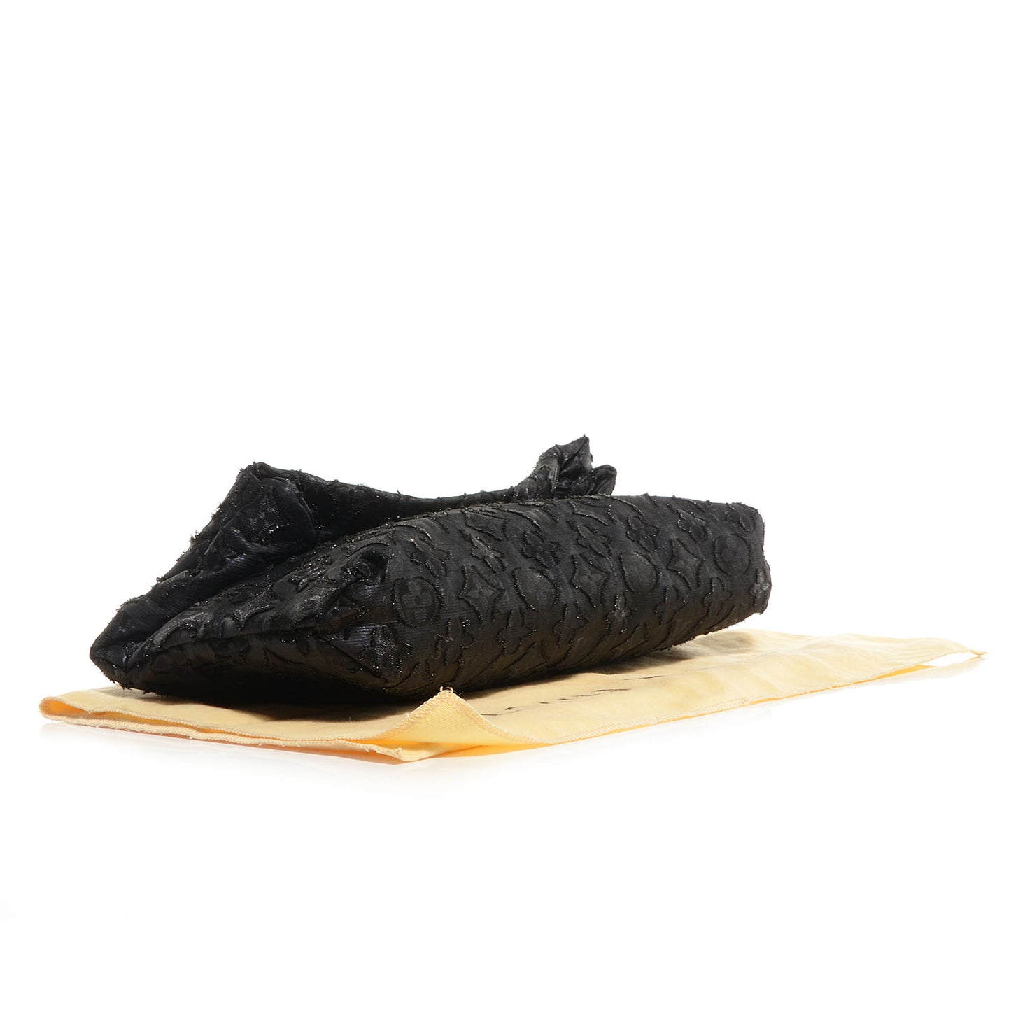 Lurex Quilted Monogram Altair Clutch Black