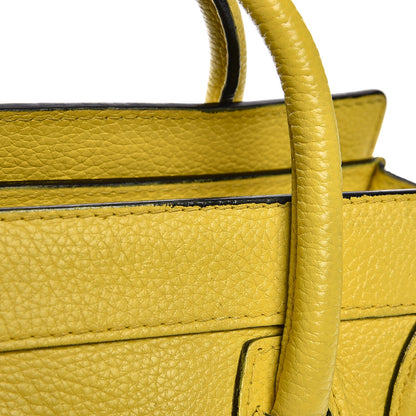 Celine Drummed Calfskin Nano Luggage Citron 11 of 18