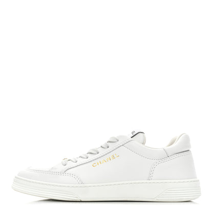 Chanel Calfskin Womens CC Logo Sneakers 39 White 1 of 8