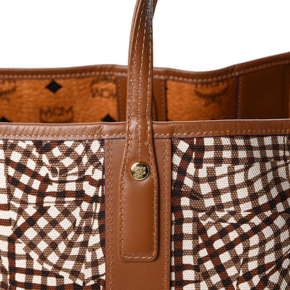 MCM Visetos Large Liz Reversible Shopper Tote Cognac 22 of 23