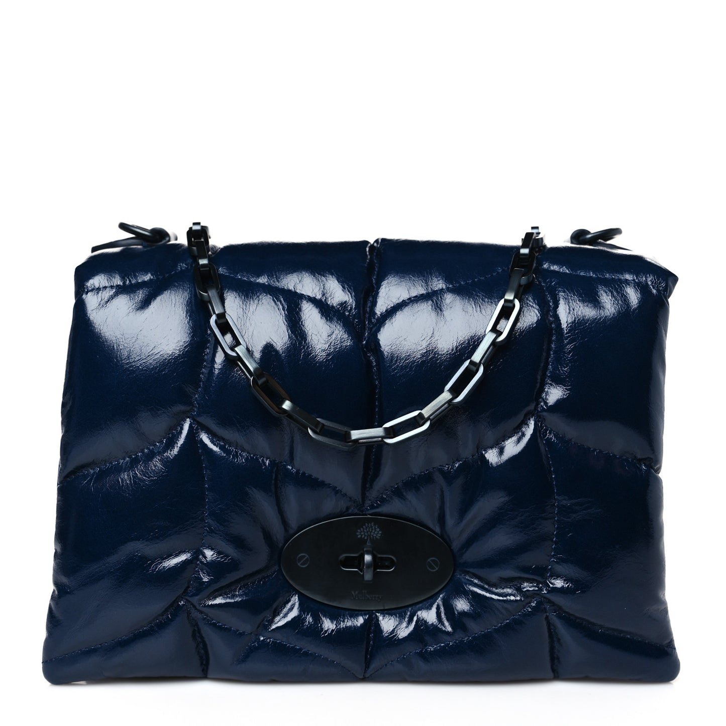 Smooth Glossy Nappa Pillow Quilted Little Softie Bag Sapphire