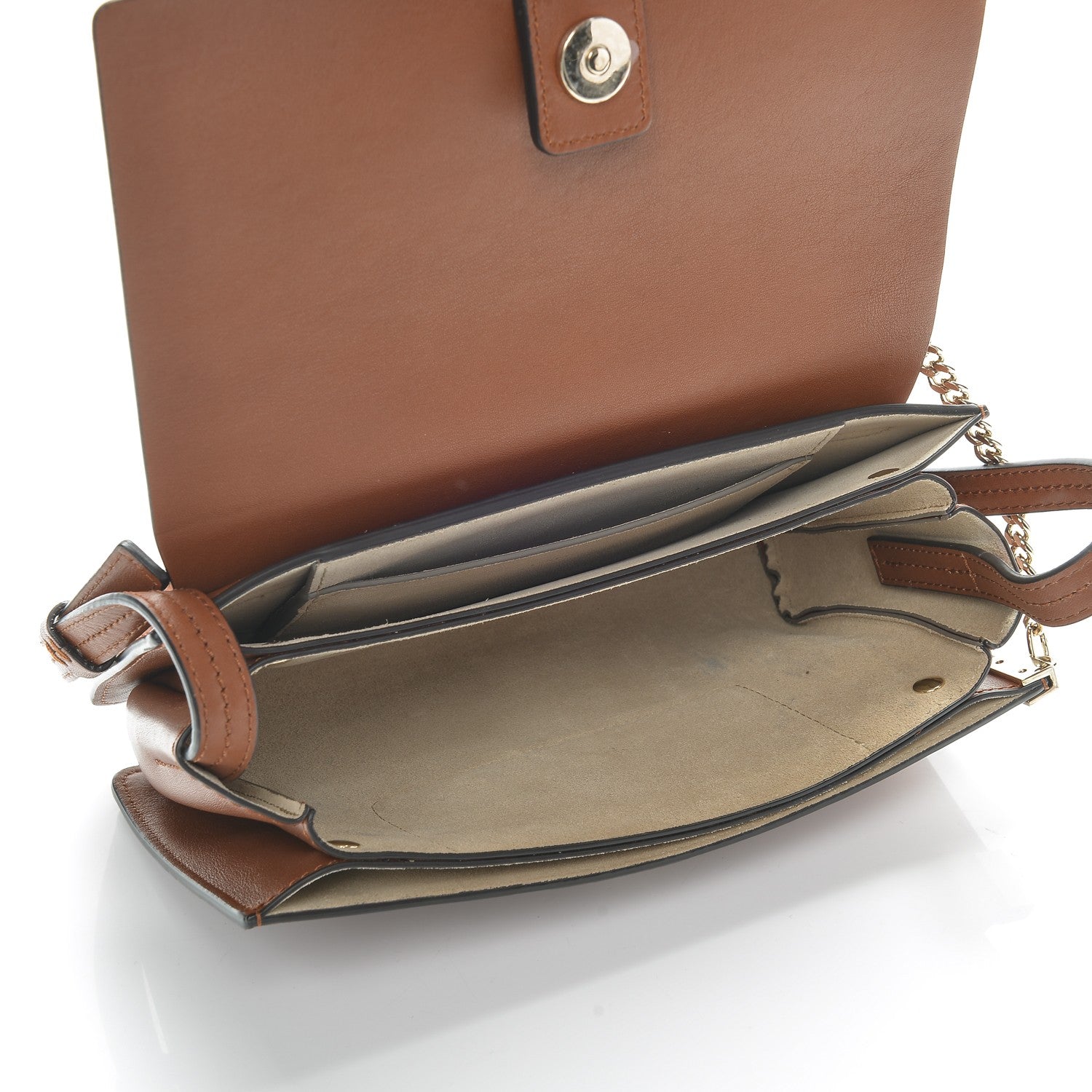 Chloe Suede Calfskin Small Faye Shoulder Bag Tobacco 5 of 6