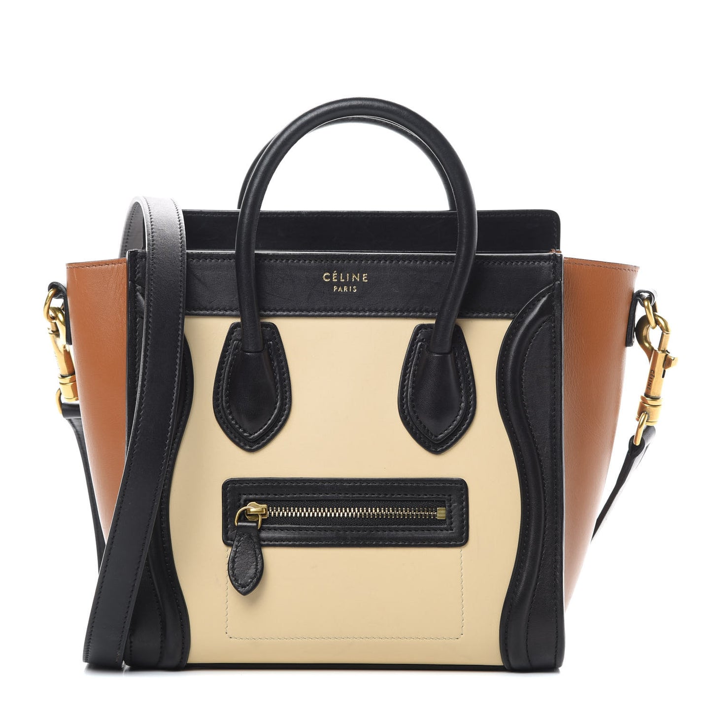 Satin Calfskin Nano Tri-Color Luggage Seashell