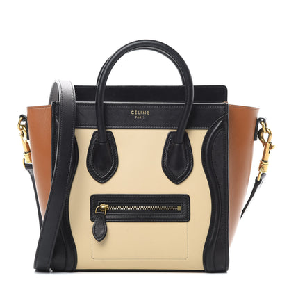 Celine Satin Calfskin Nano Tri-Color Luggage Seashell 1 of 17