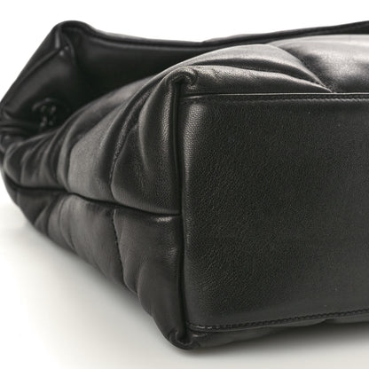 Saint Laurent Lambskin Quilted Monogram Monochrome Medium Loulou Puffer Chain Satchel Black 9 of 10