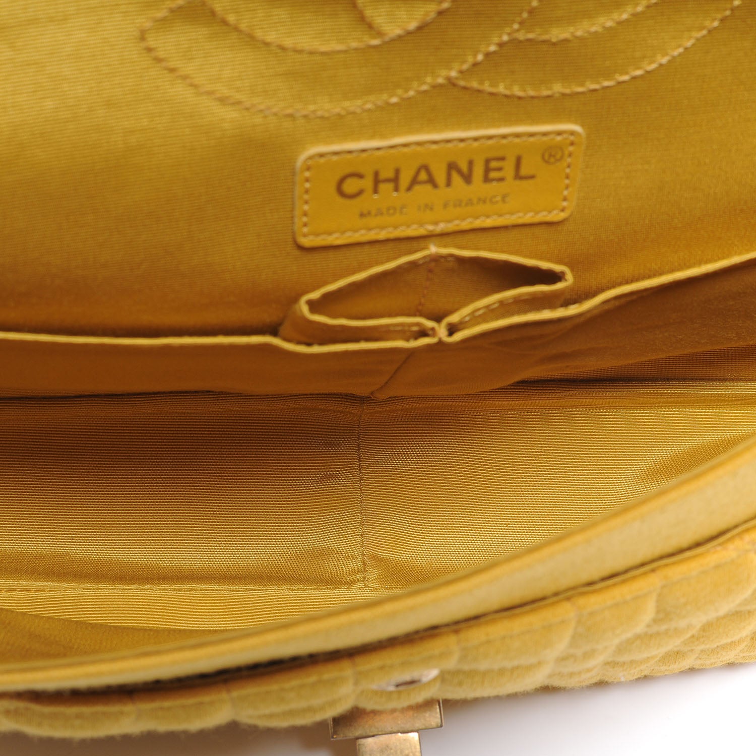 Chanel Jersey Crocodile Reissue Medium Flap Yellow 7 of 8
