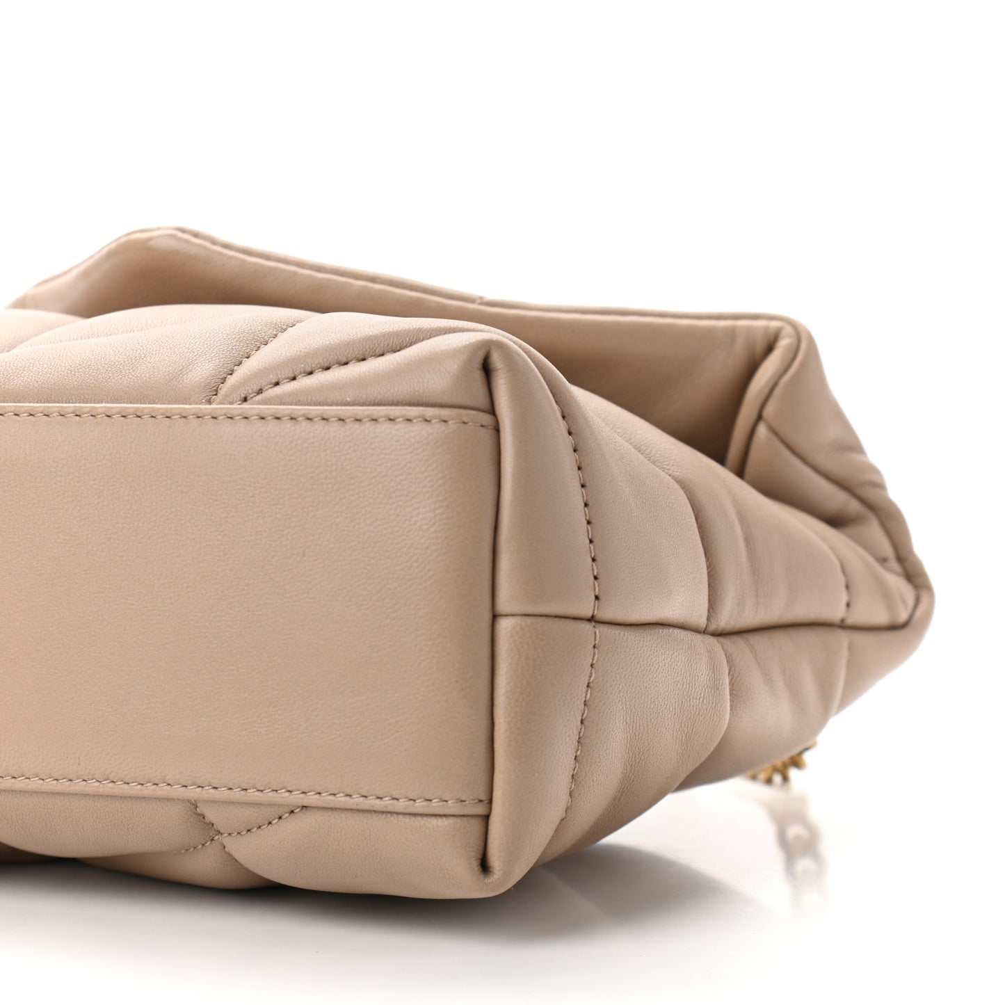 Lambskin Quilted Toy Loulou Puffer Monogram Chain Satchel Nude Powder