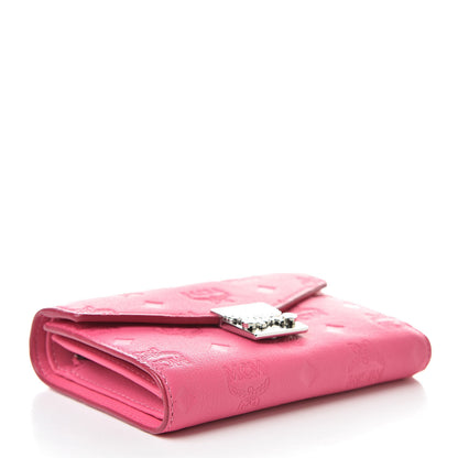MCM Calfskin Ottomar Monogram Tri-Fold Wallet Sugar Pink 4 of 8