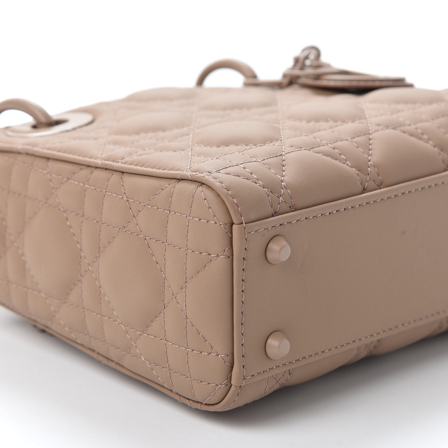 Ultra Matte Calfskin Cannage Mini Lady Dior Light Beige