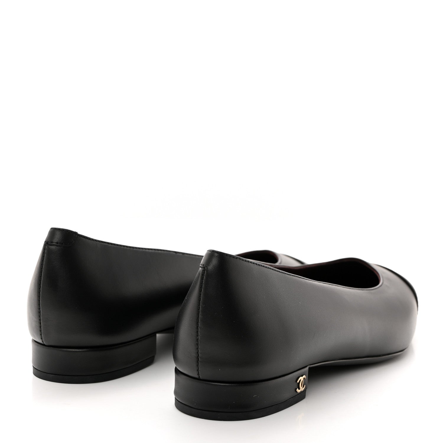 Chanel Lambskin Cap Toe Ballerina Flats 38.5 Black 4 of 8