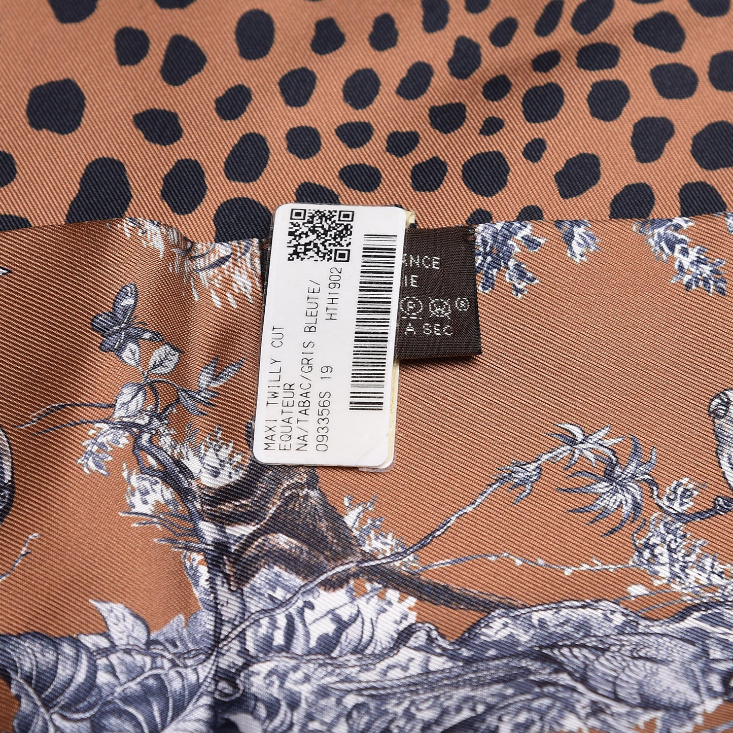 Silk Equateur Maxi Twilly Tabac Gris Bleuete