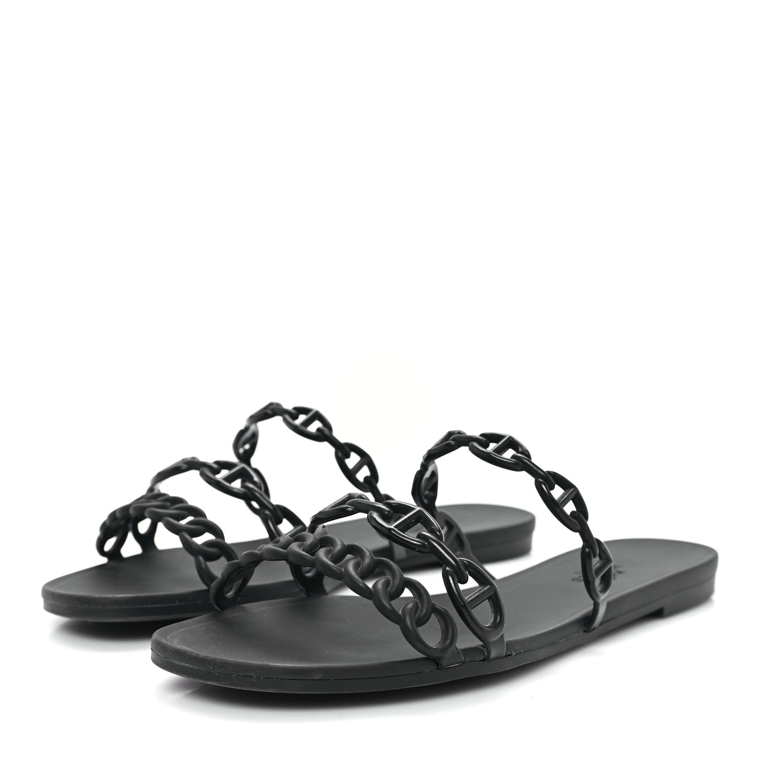 Hermes Rubber Chaine d'Ancre Rivage Sandals 38 Black 5 of 10