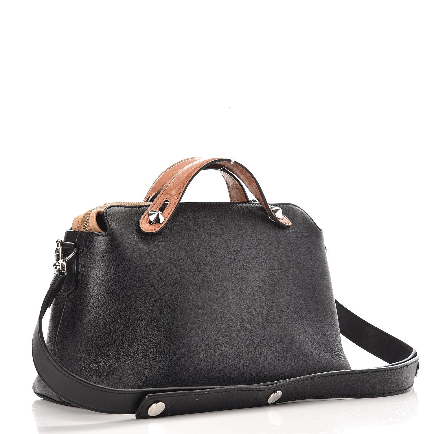 Fendi Vitello Dolce 4 Color Medium By The Way Boston Bag Black Verde Smeraldo Multicolor 3 of 13